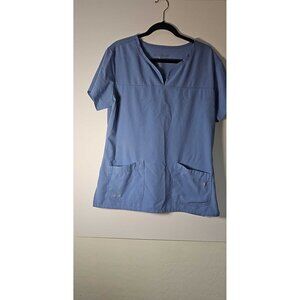 Grey's Anatomy by Barco Blue Scrubs Set Size LARGE Top & Drawstring Pants